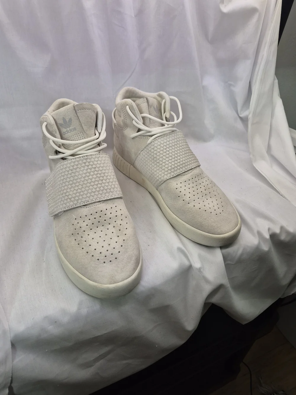 adidas Off-White Suede High-Top Sneakers‎ with Midfoot Strap 8